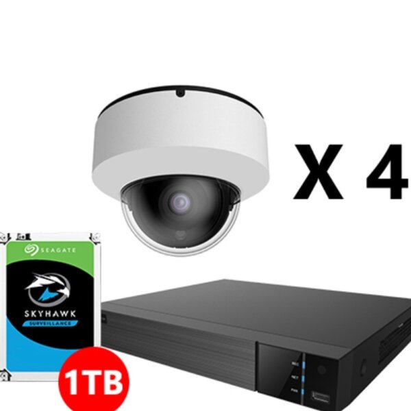 EYEONET 4CH 5MP BUILT-IN POE IP VANDAL DOME PACKAGE